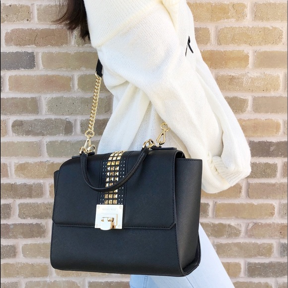 Michael Kors Tina Studded East West Crossbody Blac - Picture 3 of 8